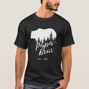 T-shirt Papa Bear persan noir et blanc