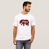 T-shirt Papa Bear Red Plaid | Script (Devant entier)