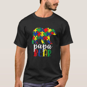 T-shirt Papa Bear Sensibilisation à l'autisme Maman Grand-