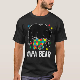 T-shirt Papa Bear Sensibilisation à l'autisme Puzzle Neuro