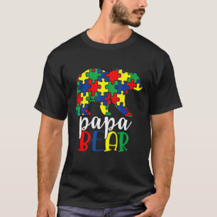 T-shirt Papa Bear Sensibilisation sur l'autisme Maman Gran