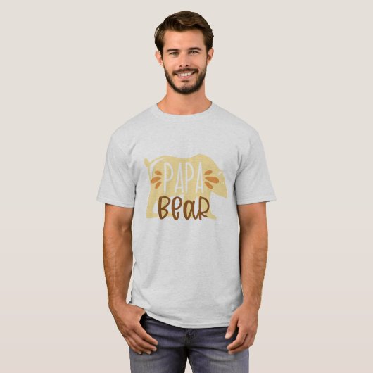 T-shirt Papa Bear Typographie (Devant entier)
