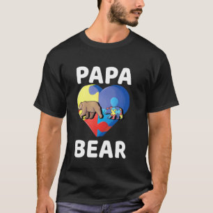 T-shirt Papa Bear World Sensibilisation à l'autisme Papa F