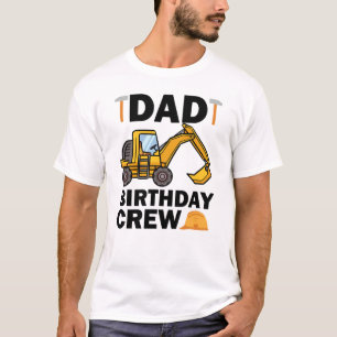 T-shirt Papa Birthday Crew Construction Party drôle
