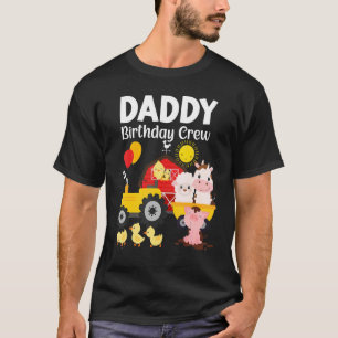 T-shirt Papa Birthday Crew Tractor Barnyard Farm Animaux