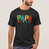 T-shirt Papa Blocks Master Builder Brick Builder (Devant)