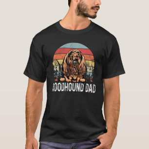 T-shirt Papa Bloodhound Vintage Coucher de Soleil Rétro Fê