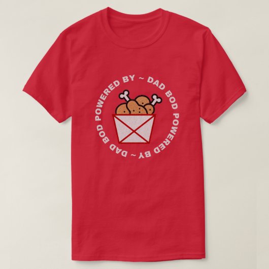 T-shirt Papa Bod Alimenté Par Chicken Wings Parties scinti (Design devant)