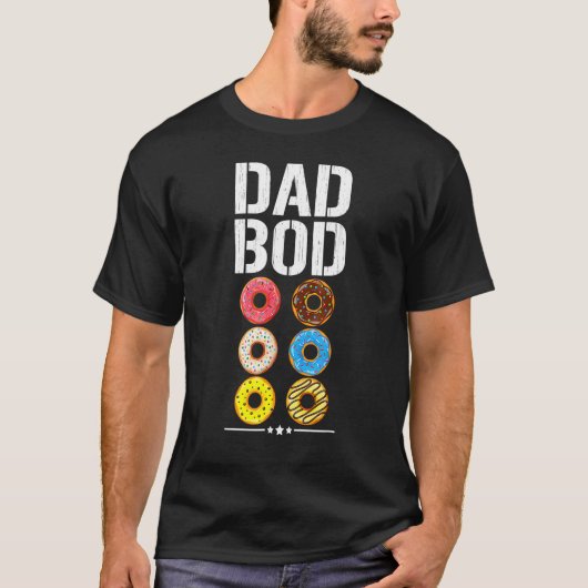 T-shirt Papa Bod Donut Six Pack Daddy Gym Fête des pères (Devant)