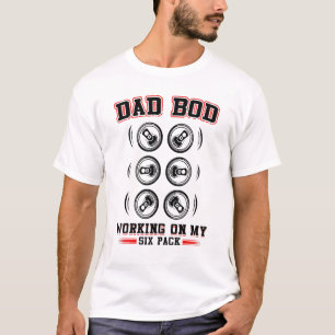 T-shirt Papa Bod Travaille Sur Ma Fête des pères De Bières