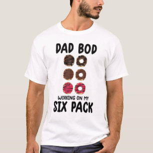 T-shirt Papa Bod Travaille Sur Mon Pack Six Donu Gym