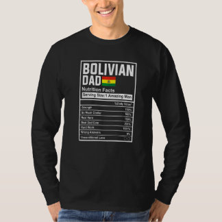 T-shirt Papa Bolivien Mens Faits Nutritionnels Fête Des Pè