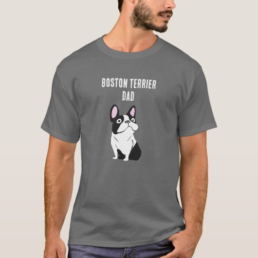 T-shirt Papa Boston Terrier (Devant)