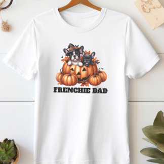 T-shirt Papa Bouledogue Français Halloween Citrouilles