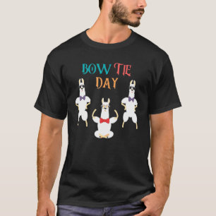 T-shirt Papa Bow Cravate Day Papa Llama Fête des pères Cut