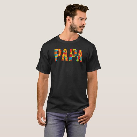 T-shirt Papa Brick Builder Blocks Master Builder (Devant entier)