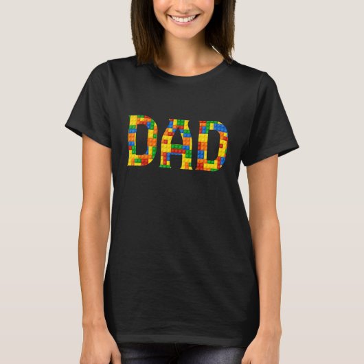 T-shirt Papa Brick Builder Blocs Maître Builder Pères D (Devant)