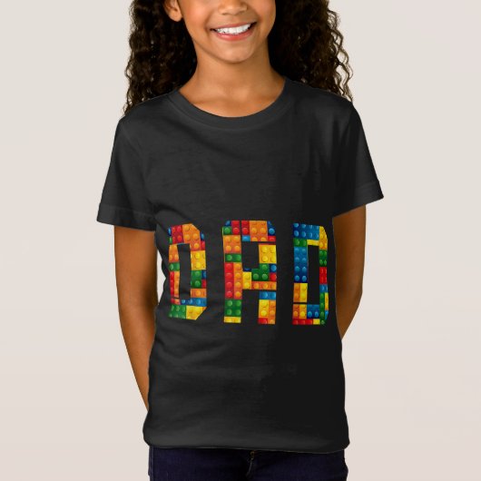 T-Shirt Papa Brick Builder Funny Blocks Master Builder (Devant)
