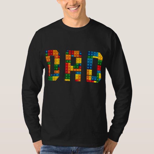 T-shirt Papa Brick Builder Funny Blocks Master Builder (Devant)