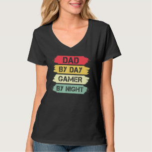 T-shirt Papa By Day Gamer By Night Gaming 1