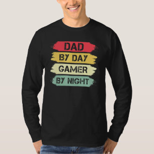 T-shirt Papa By Day Gamer By Night Gaming 1