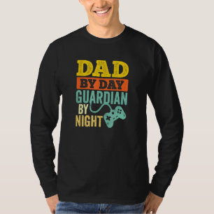 T-shirt Papa By Day Guardian By Night Video Game Couleur