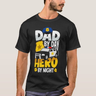 T-shirt Papa by Day Hero by Night Fête des pères pour Poli