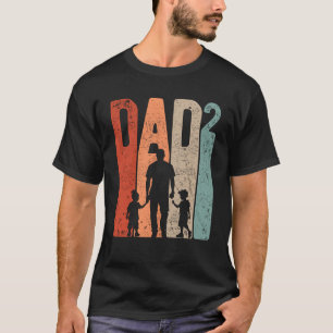 T-shirt Papa Carré Fête du Père Deux Garçons Deux Fils Pèr