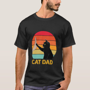 T-shirt Papa Chat Drôle Amateur de Chat Noir Chat Qui Tape