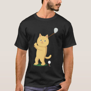 T-shirt Papa Chat Golfeur Hommes Golf Golfeur Club Balles 