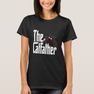 T-shirt Papa Chat Le Parrain du Chat Fou Père Chat Noir Ki