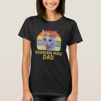 T-shirt Papa Chat Mau Arabe Drôle Rétro Amoureux Chats Cœu