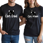 T-shirt Papa Chat Noir Mignon Qui Cligne De L'œil
