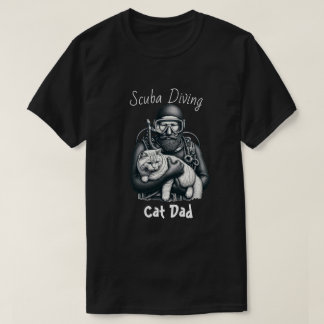 T-shirt Papa Chat Noir Plongeur Drôle Personnaliser