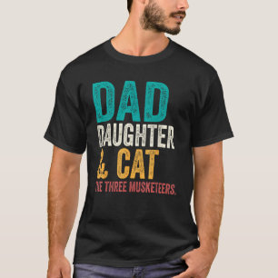 T-shirt Papa chat Papa fille et chat les trois mousquetai