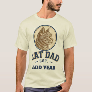T-shirt Papa Chat Personnalisé Varsity