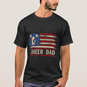 T-shirt Papa Cheer Vintage Drapeau Américain Usa Cheerlead