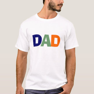 T-shirt Papa Chemise Bleue, Verte et Orange