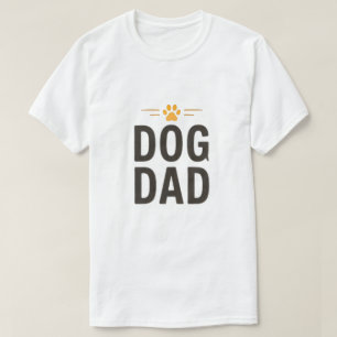 T-shirt Papa Chien avec Patte Design Simple pour Amateur d