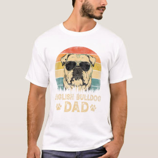 T-shirt Papa Chien Bouledogue Anglais Vintage