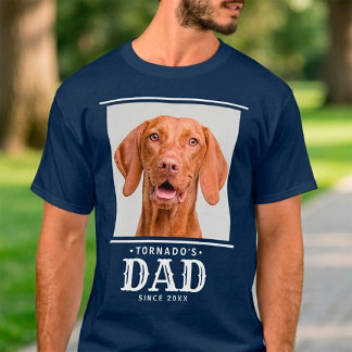 T-shirt Papa Chien Chat Personnalisé Photo Depuis Année