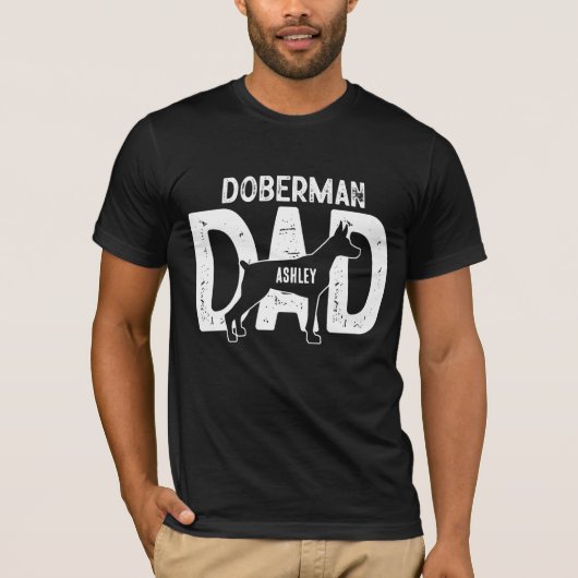 T-shirt Papa chien Doberman Papa chiot (Devant)