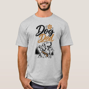 T-shirt Papa Chien Golden Retriever Montagne