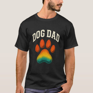 T-shirt Papa Chien Impression de Patte Drôle à l'Aspect Di