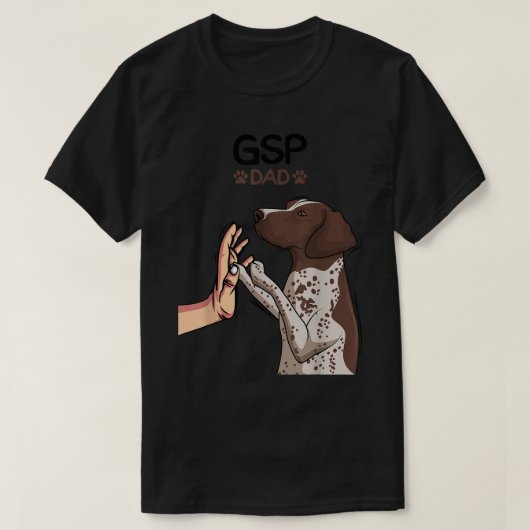 T-shirt Papa Chien Pointer Allemand à Poil Court GSP Homme (Design devant)