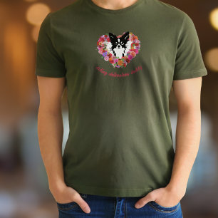T-shirt Papa chihuahua gâté roses cœur Fête des Pères
