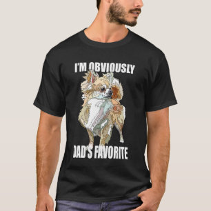 T-shirt Papa Chihuahua Le Père du Chien Cheveux Longs Chiw