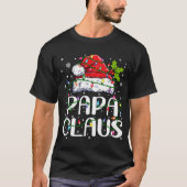 T-shirt Papa Claus Lumières Noël Pyjama Famille Correspond (Devant)