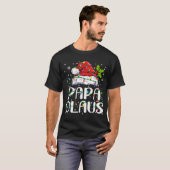 T-shirt Papa Claus Lumières Noël Pyjama Famille Correspond (Devant entier)