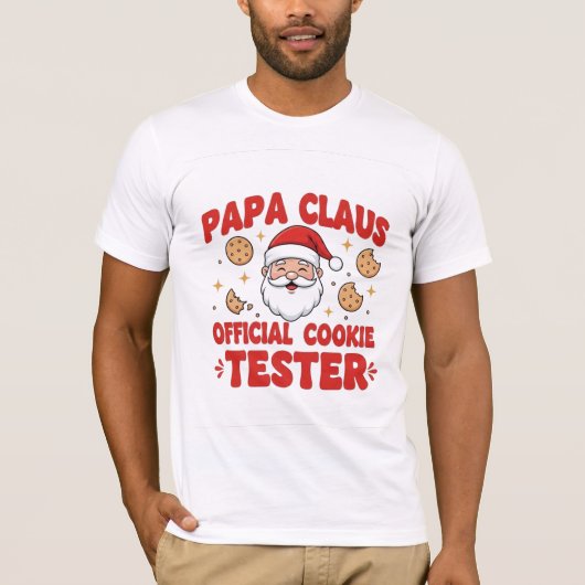 T-shirt Papa Claus – Official Cookie Tester | Funny Christ (Devant)